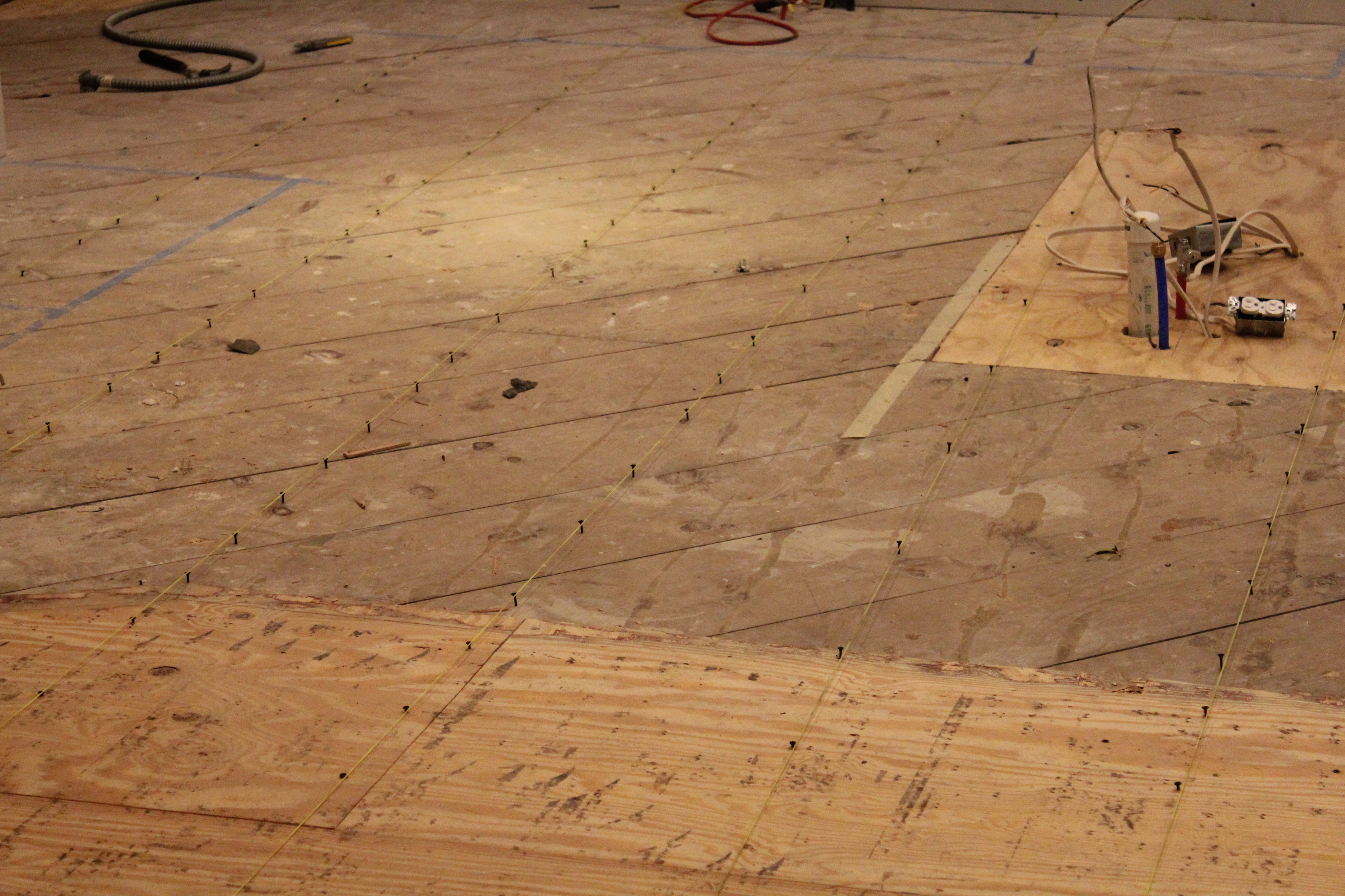 Kitchen area before tile